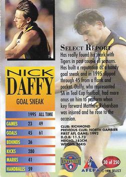 1996 Select AFL #30 Nick Daffy Back